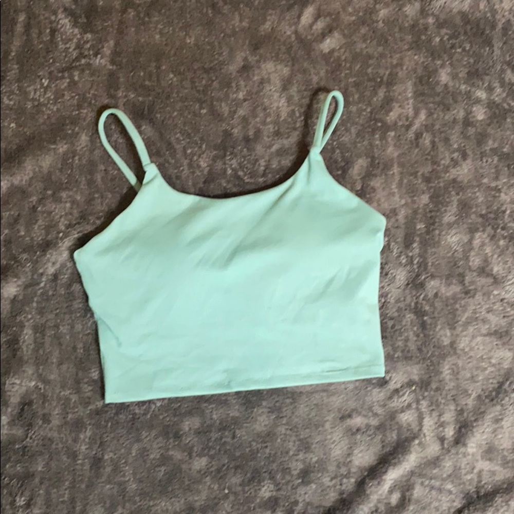 Mint green cropped workout tank top size M